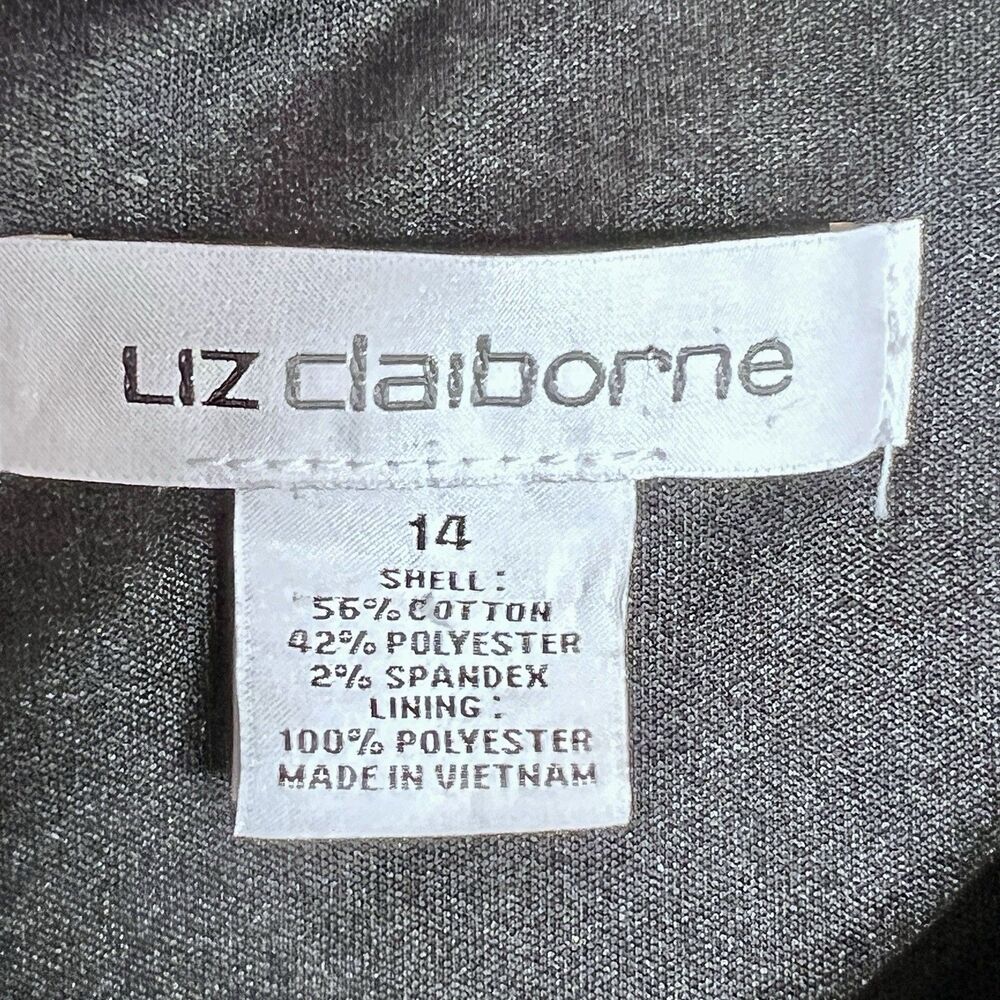Liz Claiborne Sleeveless Dress Shift Sz 14 Black and White Polka Dot  Back Zip - Picture 9 of 9